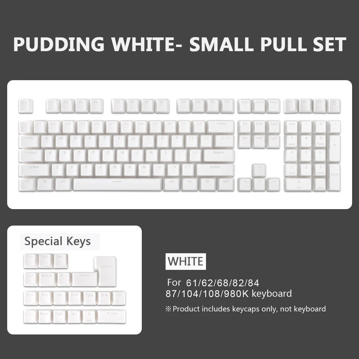 129 Keys Mechanical Keyboard PBT Pudding Keycaps Two-color Injection Molding OEM Character Translucent Keycap for All Keyboards