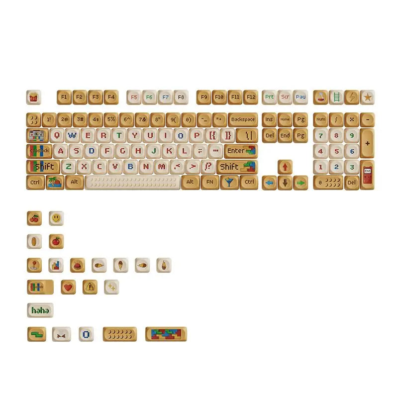 Snowflakes Theme Keycaps 127 Keys MOA Profile PBT Square KeyCap Dye Sublimation Mechanical Keyboard Key Cap Keyboards Accessorie