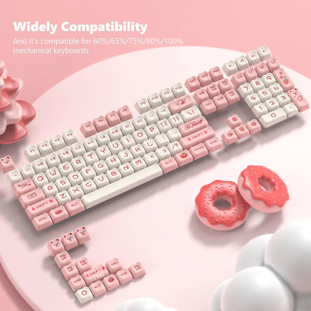 143 keys Coffee Cat  PBT Keycap 5 Sides DYE-SUB XDA Profile Customized Keycaps For Cherry MX Switch Gamer Mechanical Keyboards