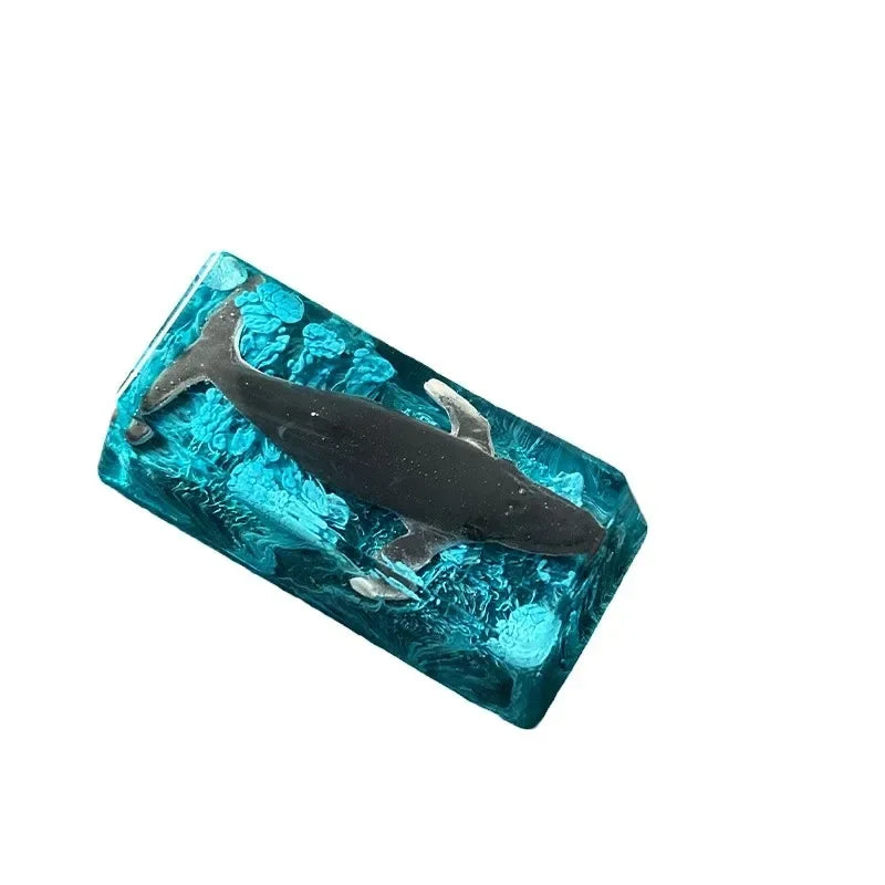 Whale resin keycap oem mechanical keyboard personalized backspace key 2x light-transmitting keycap Sa can be customized blue sin