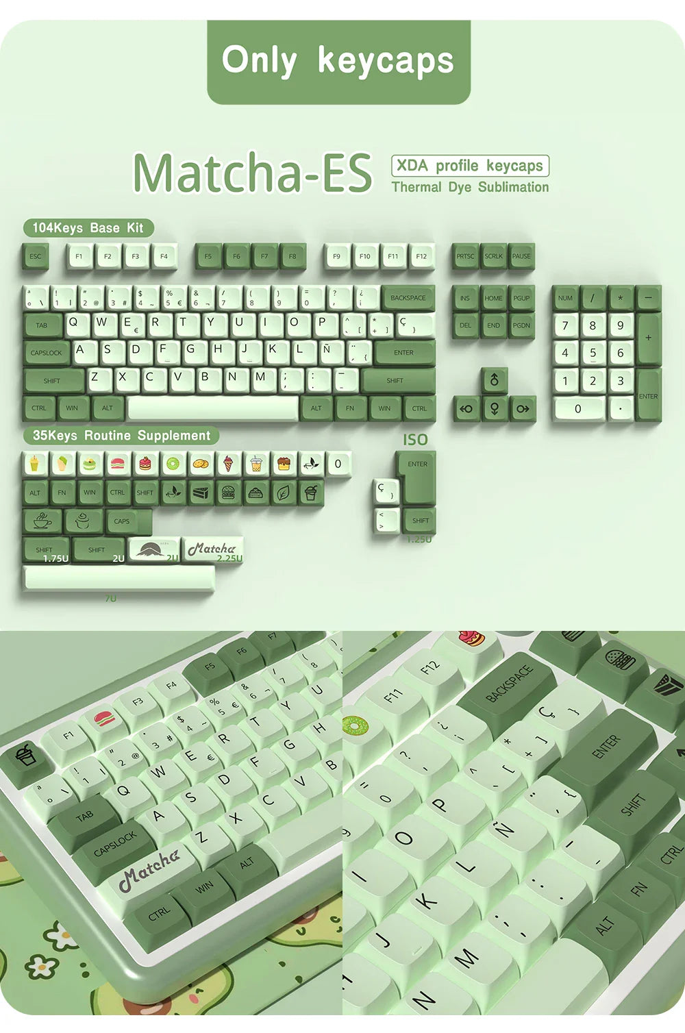 XDA Profile PBT keycaps Spanish Korean French German Portuguese Russian Japanese keycap For Cherry MX Mechanical Keyboard