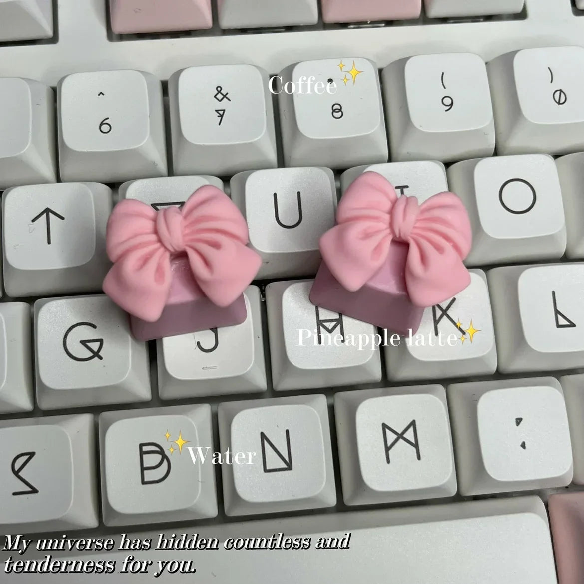 DIY Handmade Customized Cute Butterfly Keycaps Cross Axis Game Girl Pink Game Mechanical Keyboard Keycaps