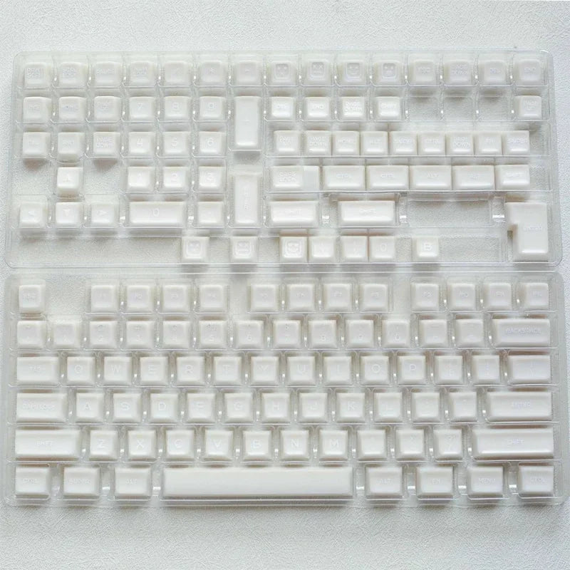 142 Keys SA Profile Keycaps Custom Marble Themed Double Shot PBT White Translucent Keyboards Keycap for MX Switch Game Keyboard