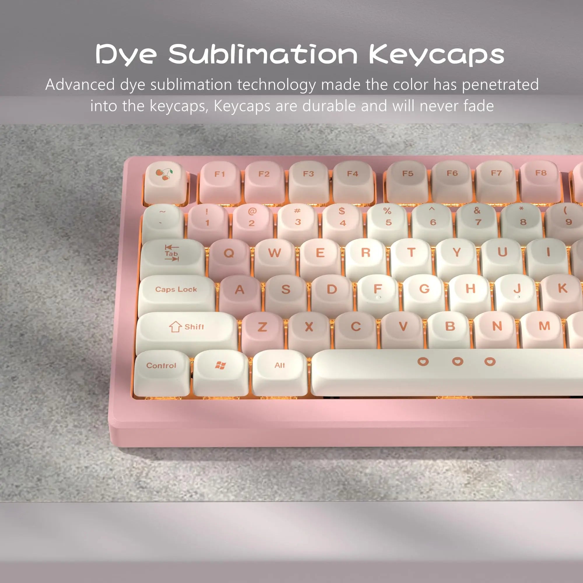 143 Keys Pink Cherry MOA Profile PBT Keycaps Customs Dye Sub Key caps for 61/87/104 Cherry MX Switch Gaming Mechanical Keyboard