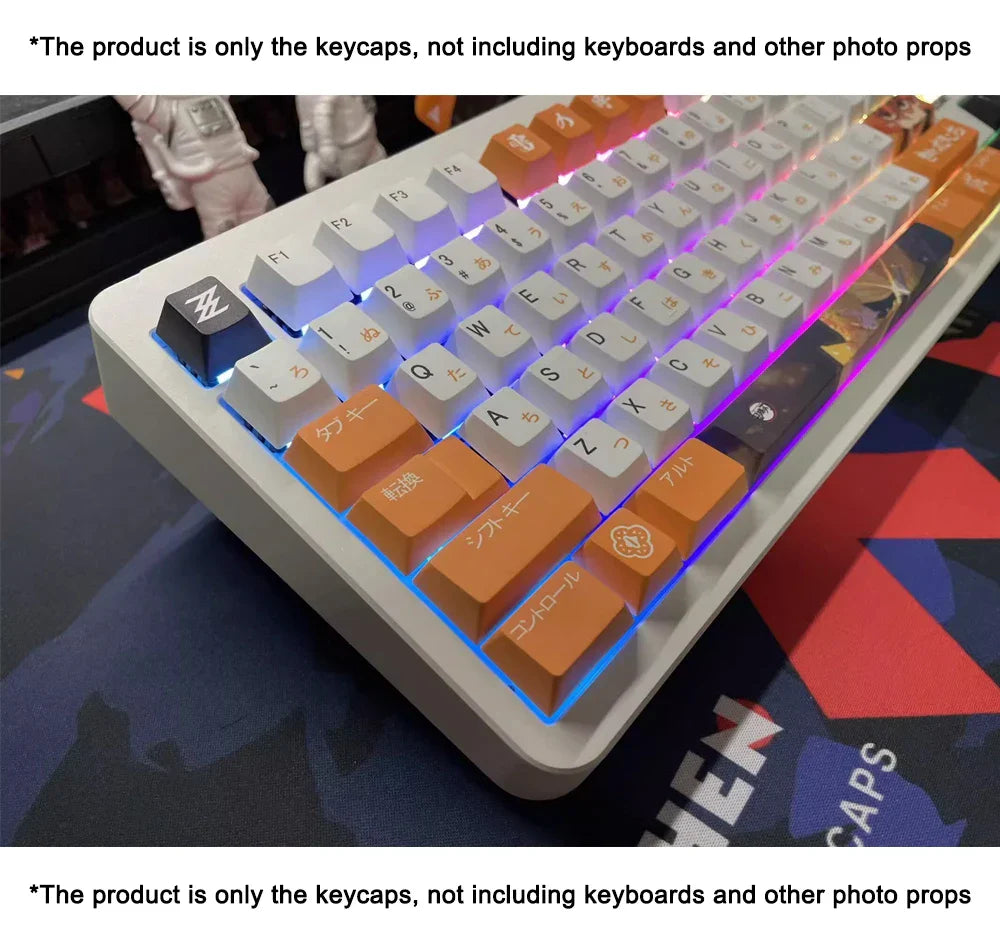 1 Set PBT Dye Sublimation Anime Keycaps Kochou Shinobu Theme Key Caps for Demon Slayer Cherry Profile Keycap Keyboard Decoration