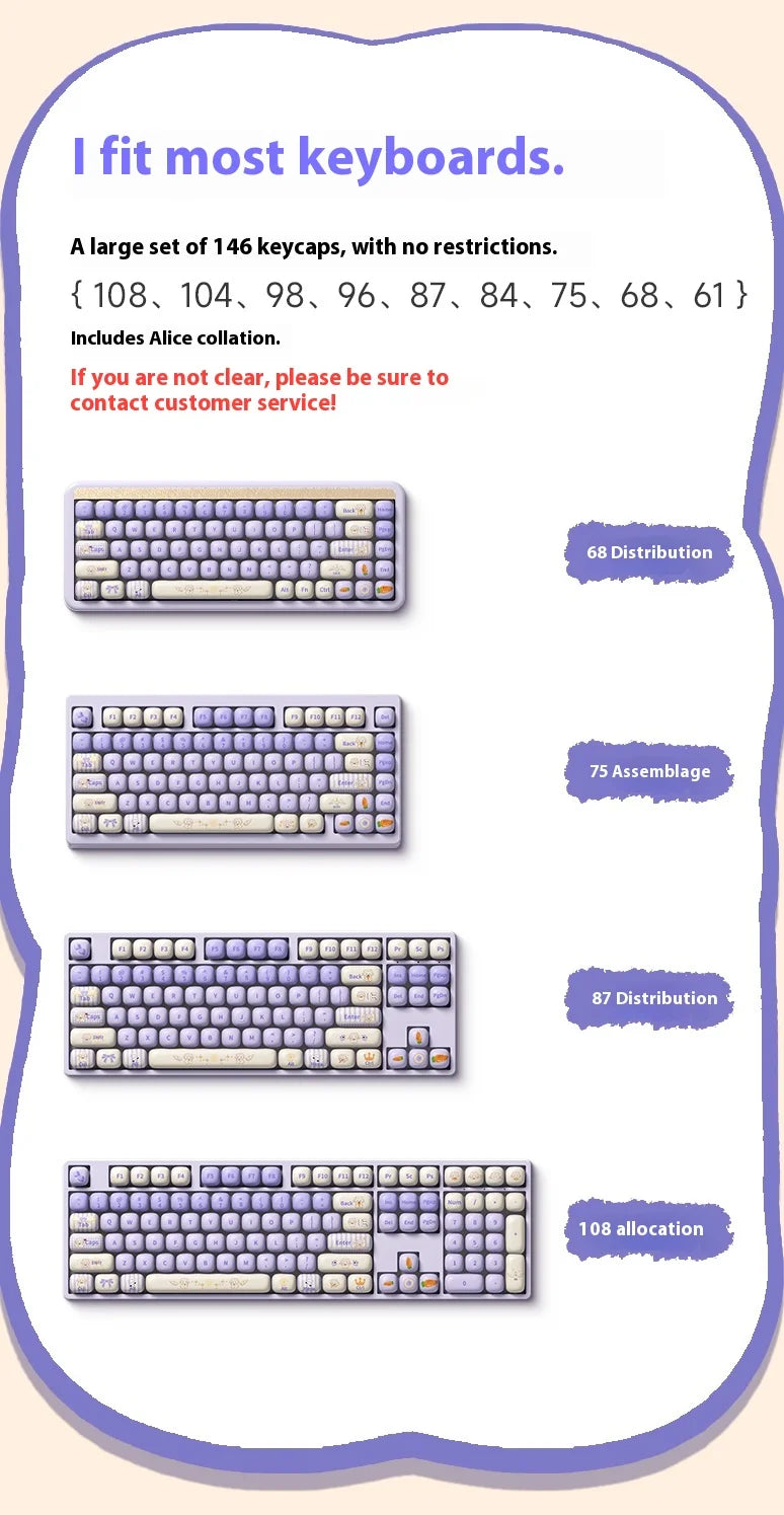 Akko Mechanical Keyboard Keycaps Mog Height 146 Keys Customization Keycap Pbt Thermal Sublimation Office Gaming Accessories Gift
