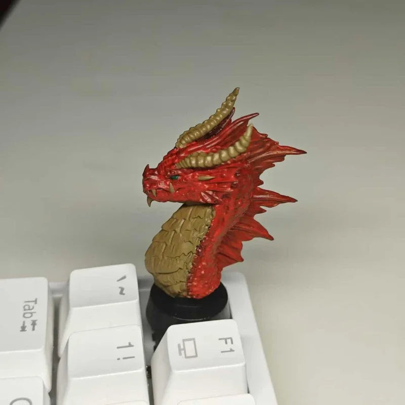 Red Dragon Keycaps Original Design War Flag Dragon Mechanical Keyboard Keycaps Customization Cool Tyrannosaurus Artisan Keycaps