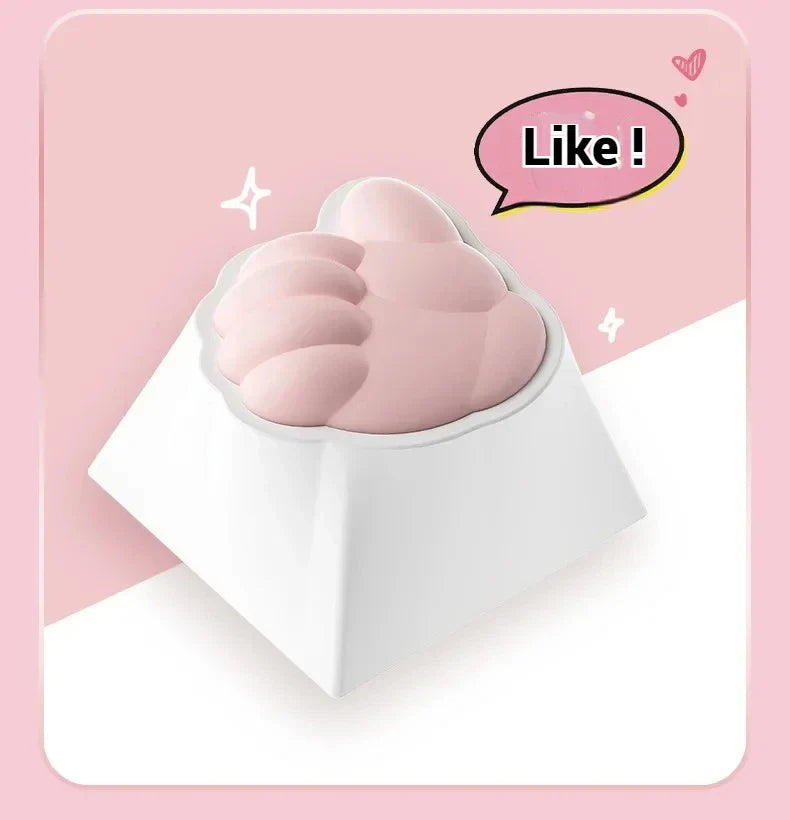 AKKO Keycap Soft Cute Cat Claw Rock Paper Scissors Like Kawaii Keycaps PC Silicone OEM Height ABS Material Girl Custom Key Caps