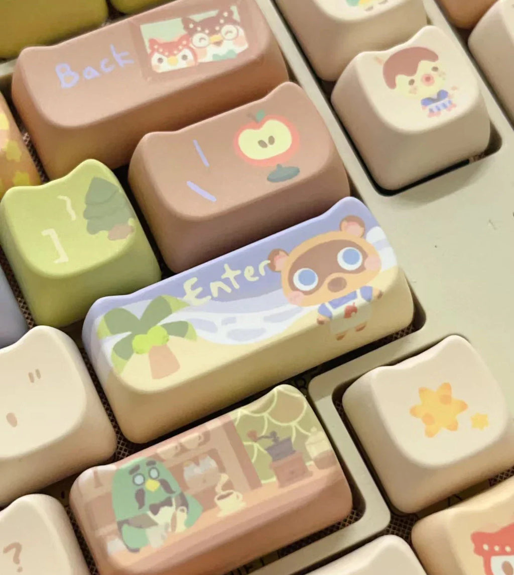 142 Keys Customized Gift Cute Cat keycaps New MAO Keycaps Square Thermal Sublimation Mechanical Keyboard 2.25 U 2.75U for Alice
