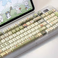 140Key Green Small Animal Rabbit Keycap Complete Set Of Cherry Xoa Pbt Sublimation Mechanical Key Cartoon Cute Milk Green Keycap