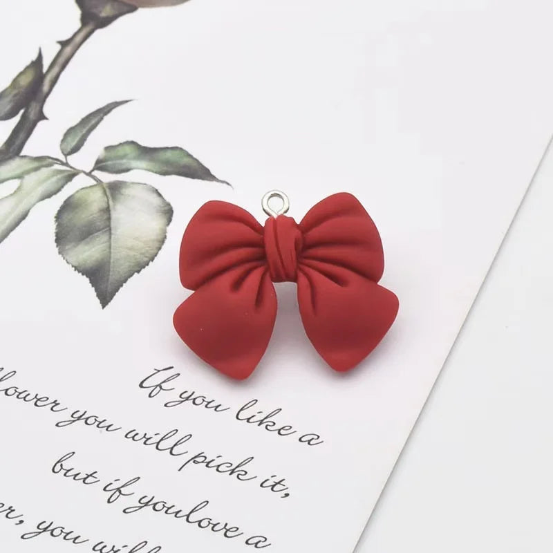 20*15MM Cute 3D Bow-knot Resin Charms DIY Craft Decoration Jewelry  Finding  For  Making Earring Accessory Handmade