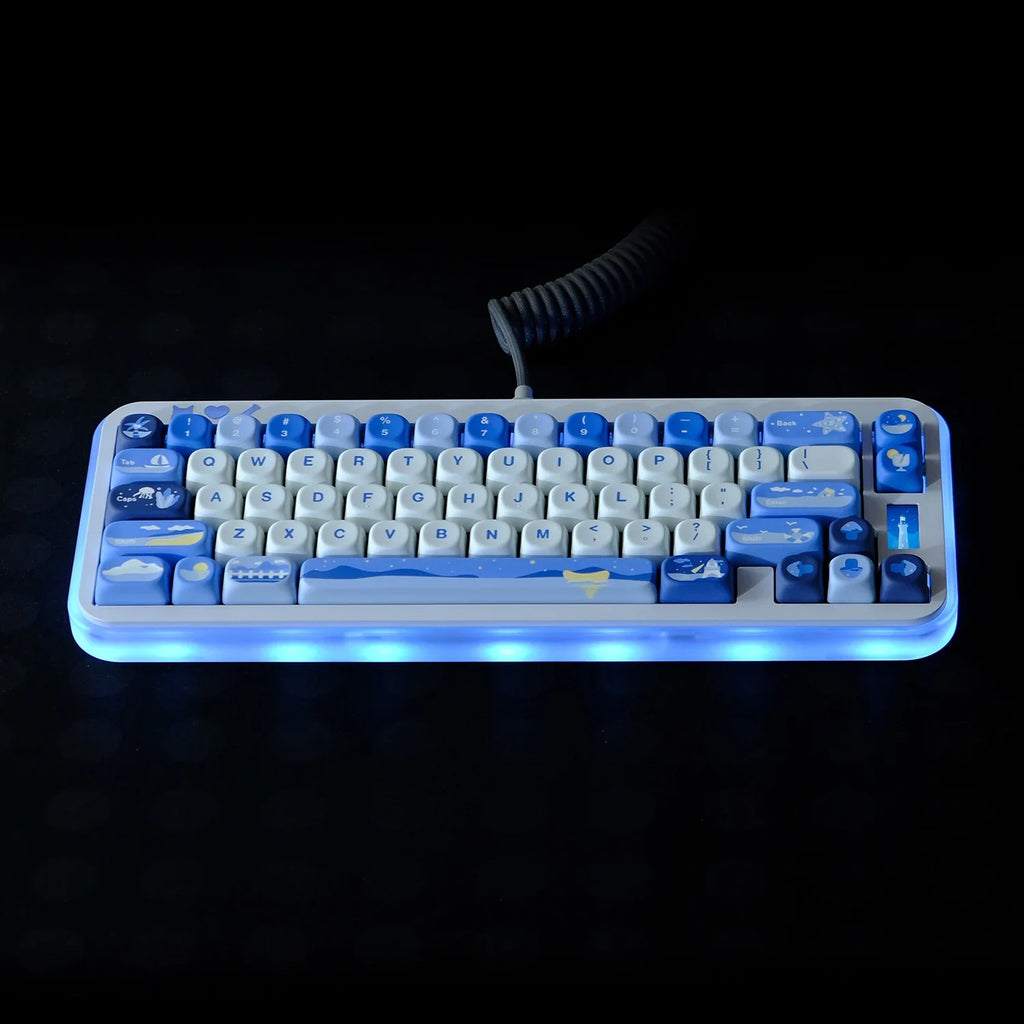 Watch the Sea Theme Keycaps MOA Profile Keycap PBT Dye Sublimation Keycap For MX Mechanical Keyboard 61/67/68/75/87/980