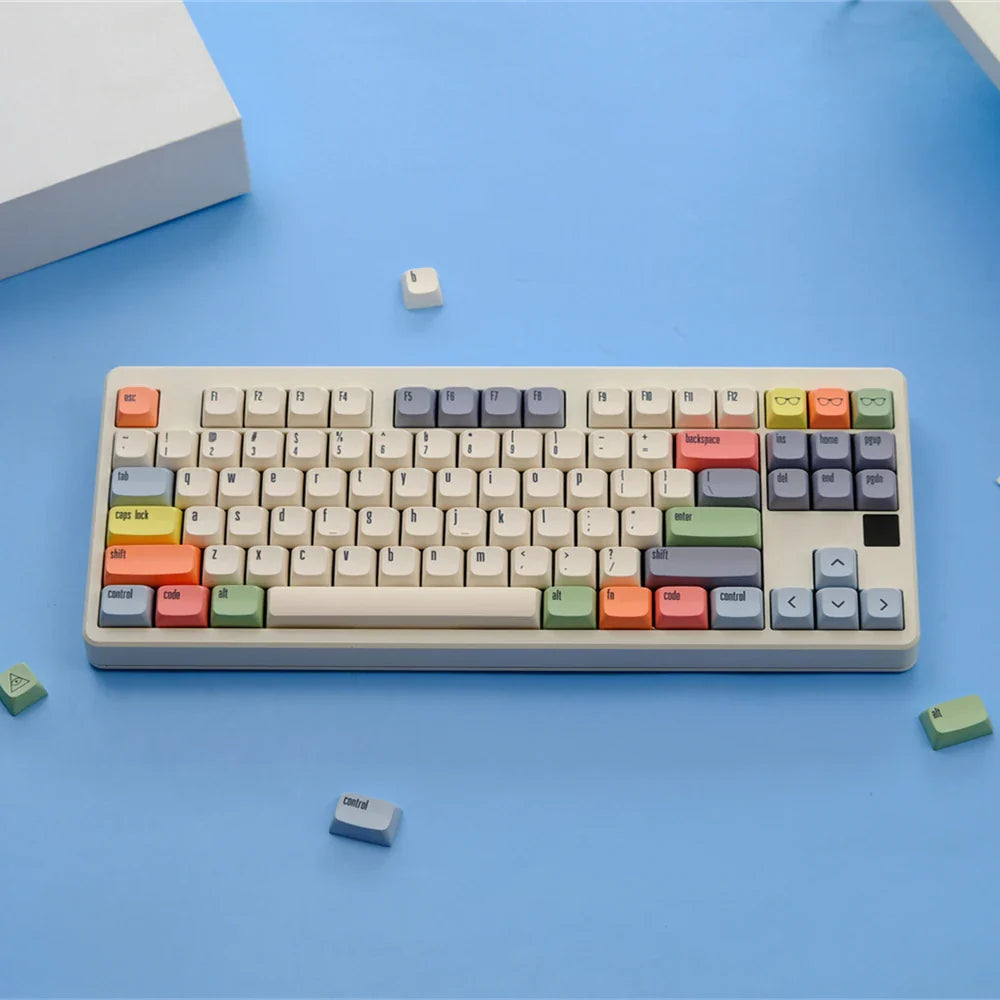XDA PBT Keycaps Dye Sub Keycap For Mechanical Keyboard Gaming 75% Color Key Caps Wooting Minimalism Retro Custom DIY