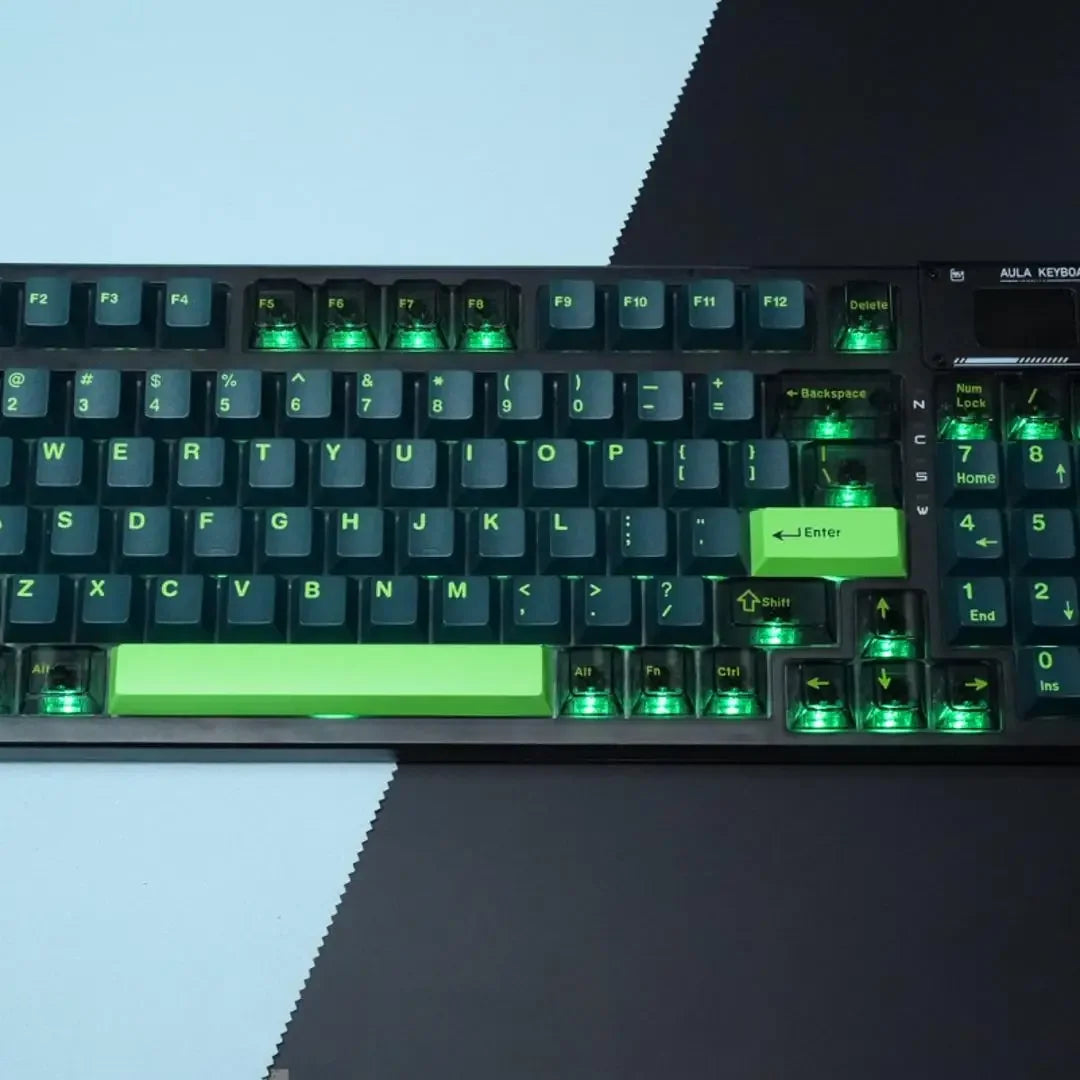 Cherry Profile 222 Keys ABS Keycaps Transparent PC Keycaps Double Shot Keycaps for Gateron MX Switches Mechanical Keyboard