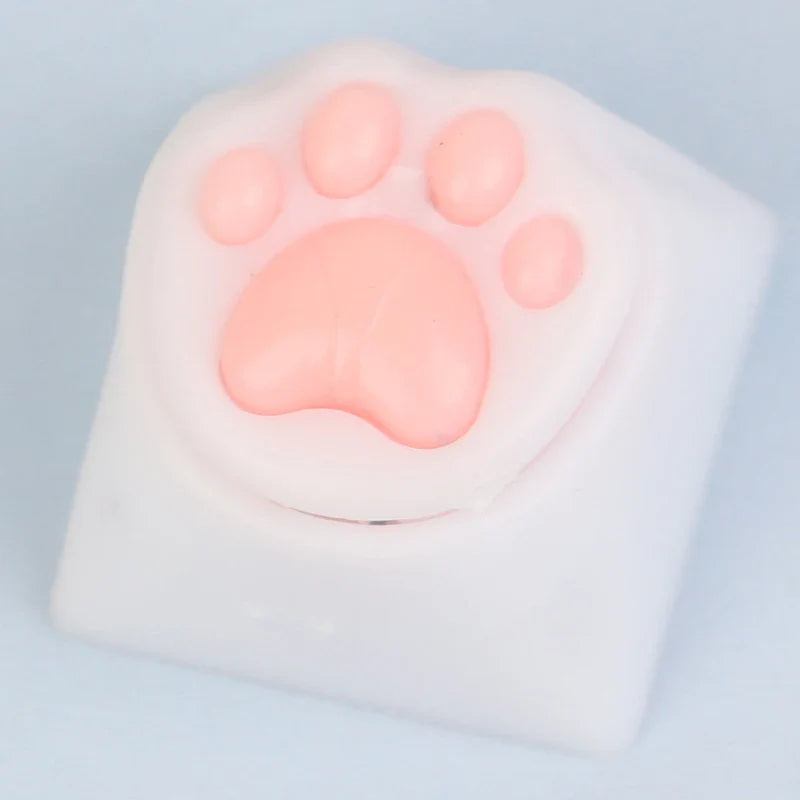 1PC Cute Cat Paw Keycaps For Mechanical Keyboard Cherry MX Switch DIY Key Cap Soft Silicone Keycup Artisan Pink Color