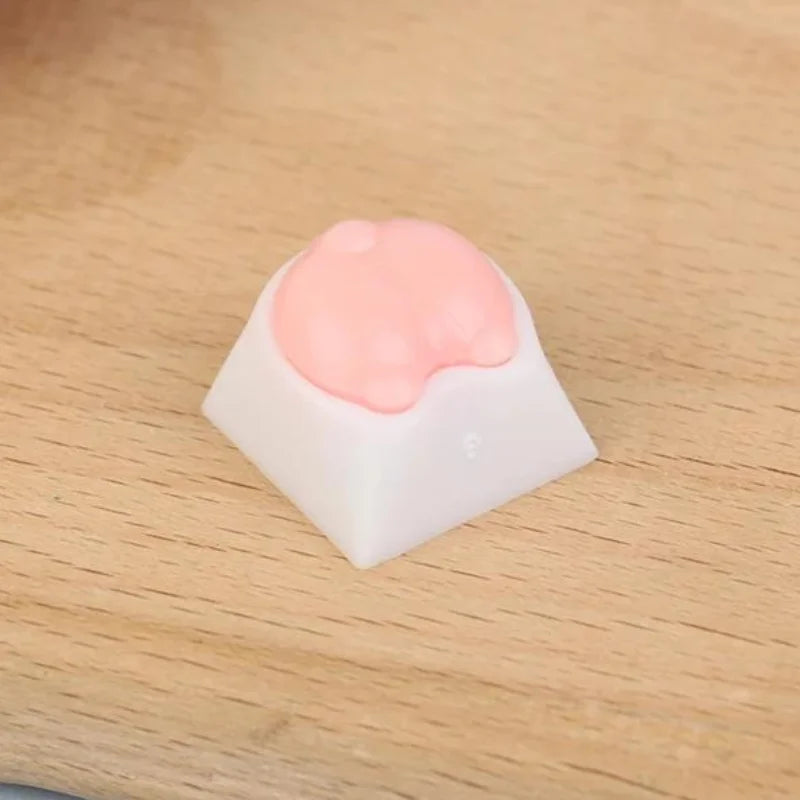 1pc Cute Cat Paw Keycaps For Mechanical Keyboard Cherry MX Switch DIY Custom Key Cap Soft Silicone Keycup Artisan Pink Color