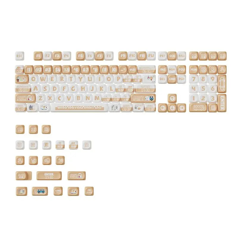 Snowflakes Theme Keycaps 127 Keys MOA Profile PBT Square KeyCap Dye Sublimation Mechanical Keyboard Key Cap Keyboards Accessorie