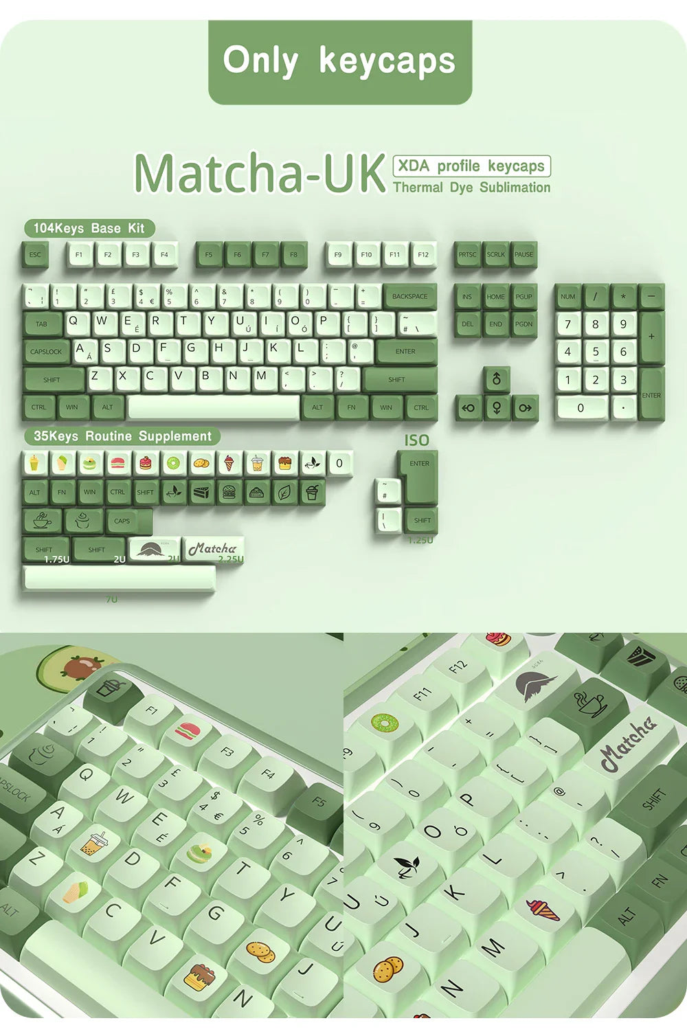 XDA Profile PBT keycaps Spanish Korean French German Portuguese Russian Japanese keycap For Cherry MX Mechanical Keyboard