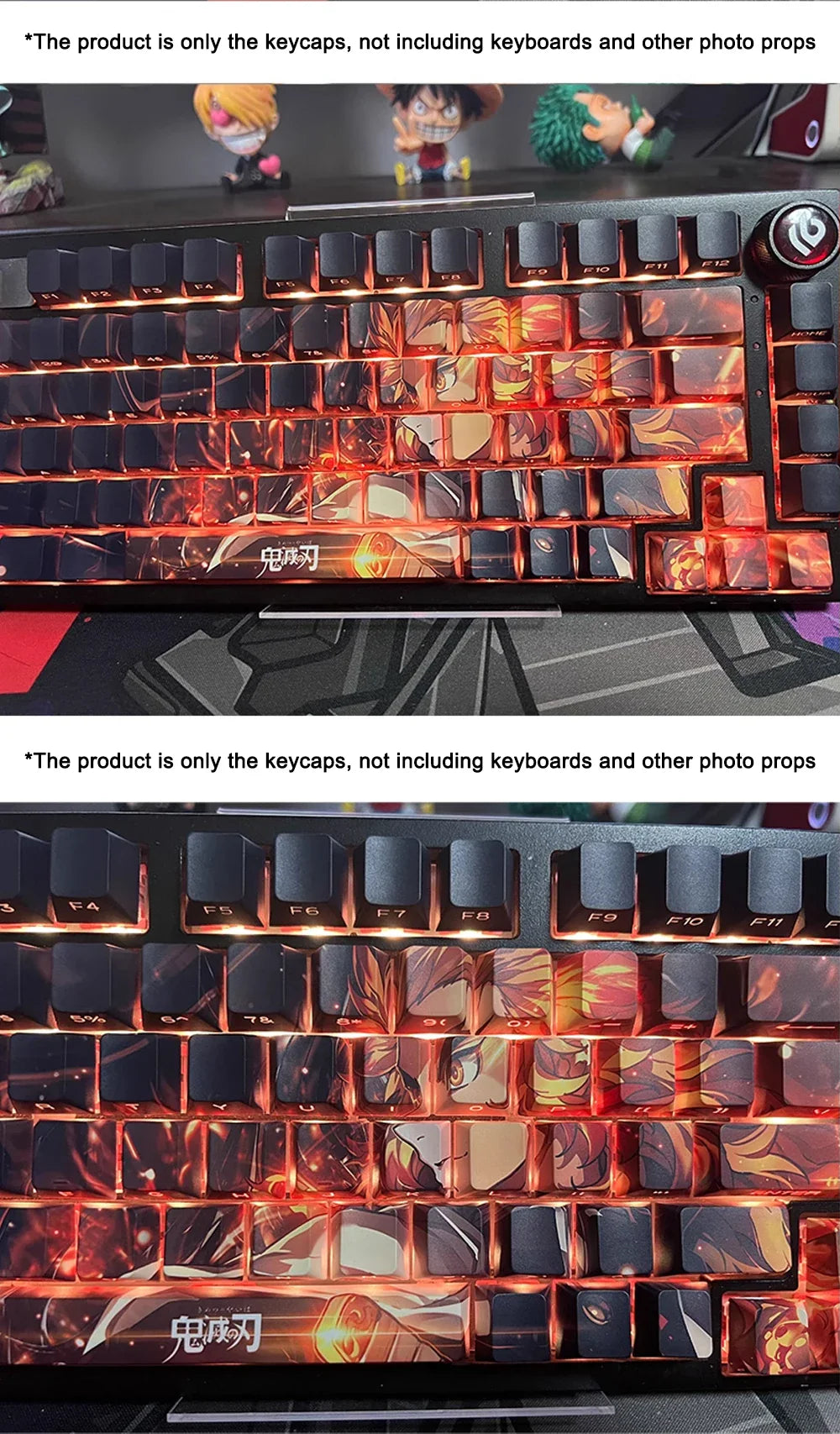1 Set PBT Dye Sublimation Anime Keycaps Kochou Shinobu Theme Key Caps for Demon Slayer Cherry Profile Keycap Keyboard Decoration