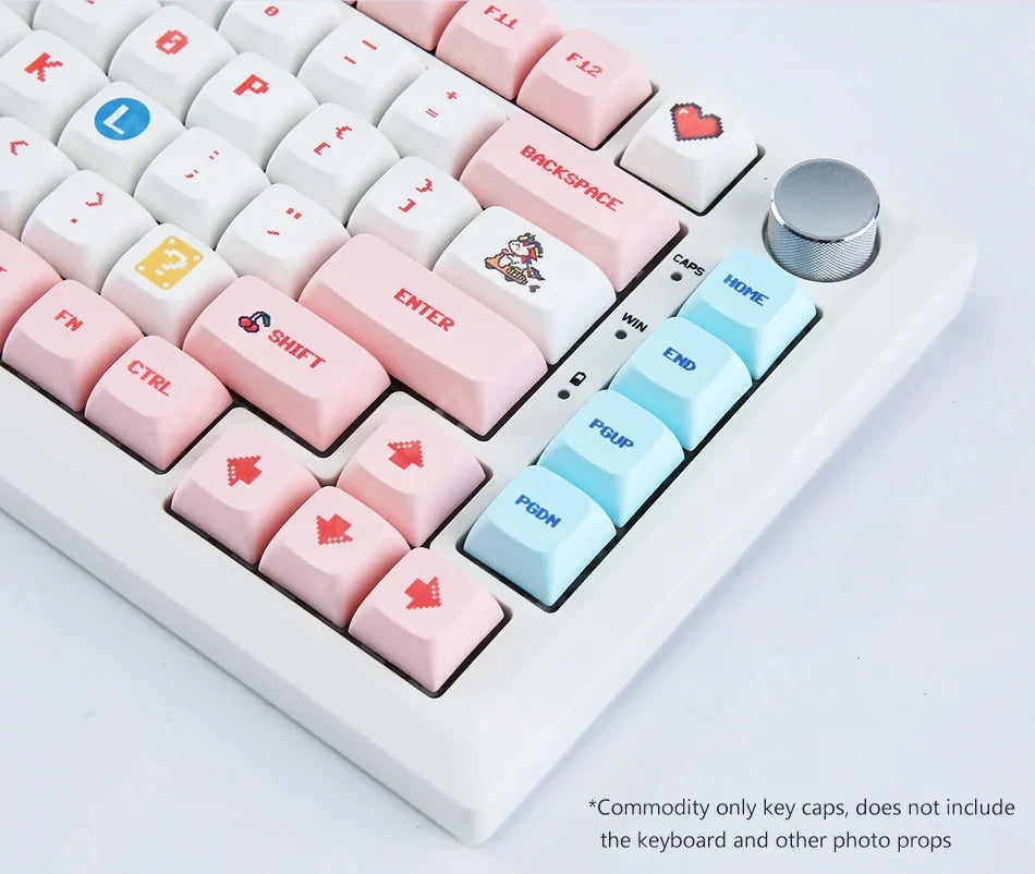 Candy Colorful 124 Keycaps XDA PBT Cartoon Keyboard Dye Sublimation for DIY Custom Mechanical Gaming Wear-Resistant Keycaps Kit