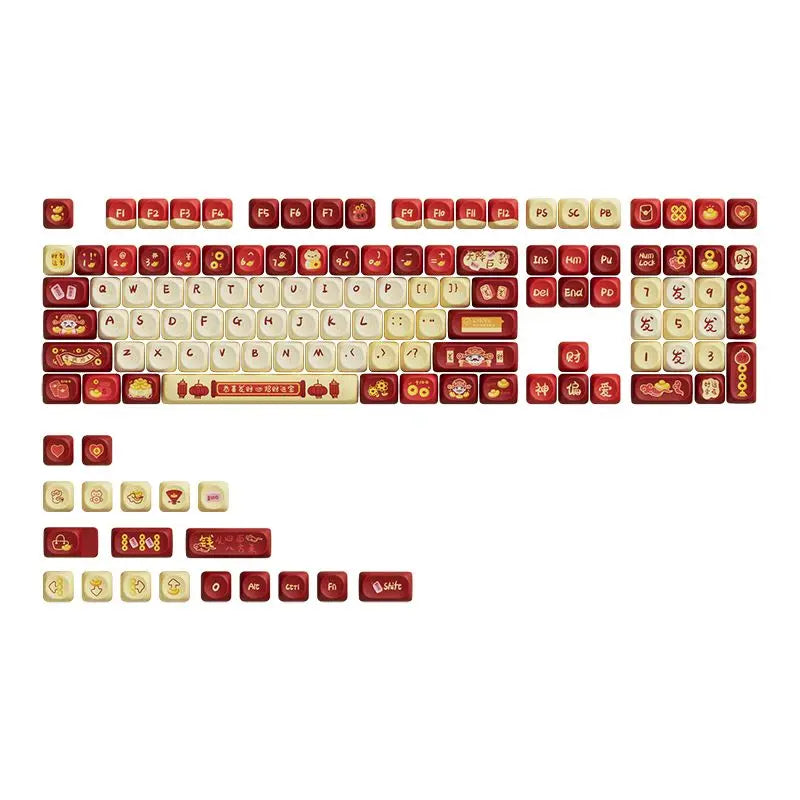 Snowflakes Theme Keycaps 127 Keys MOA Profile PBT Square KeyCap Dye Sublimation Mechanical Keyboard Key Cap Keyboards Accessorie