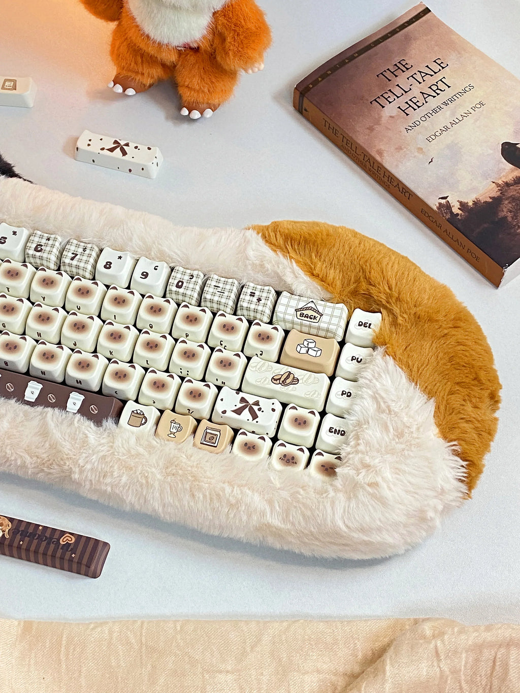 Siamese Cat Keycap Cute Mao Cherry Pbt Cafe Cat Head Cat Ears White Coffee Color 146/133Keys 2.25/2.75U Alice Layout Keycaps