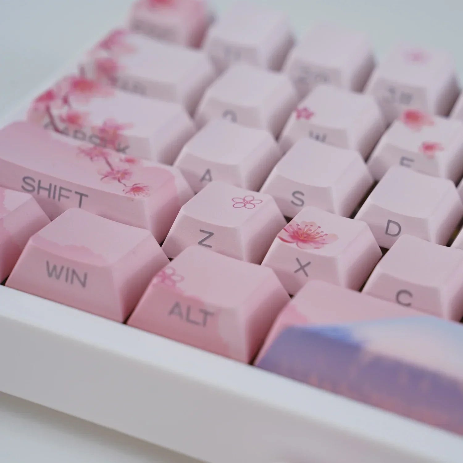 Blossom Keycap Side Print Cherry Profile PBT Doubleshot Shine Through Keycap Mechanical Keyboard Key caps 127keys