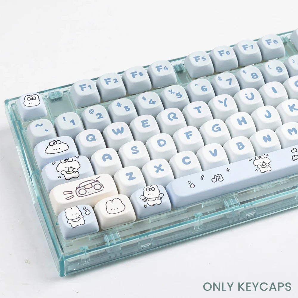 139 Keys MOA Profile Puppy Band Sugar Rabbit Theme Keycaps PBT Thermal Sublimation Customized Key Caps for Mechanical Keyboard