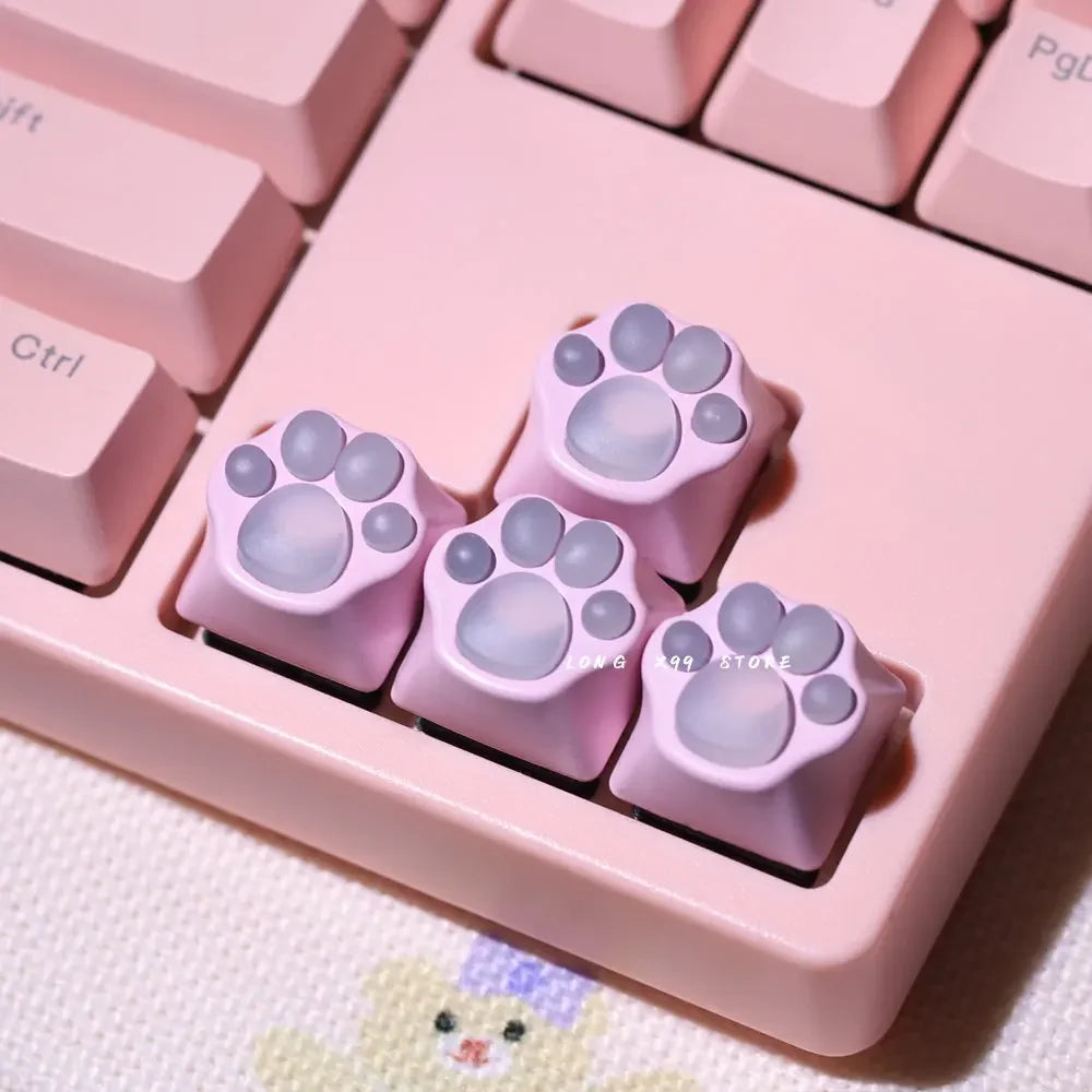 Pink Cute Cartoon Silicone Keycap Personality Soft Feel Cat DIY Artisan Cat Paws Pad Keyboard KeyCaps For Cherry MX Switches