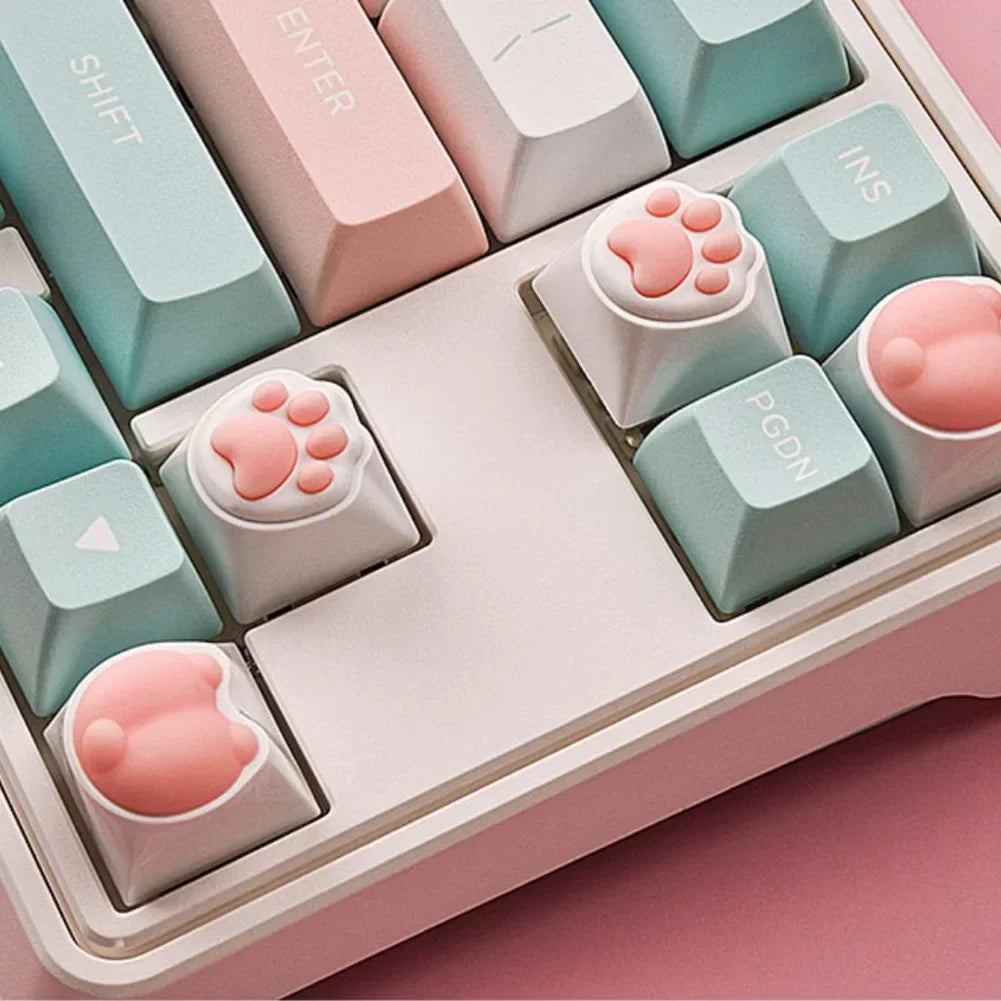 4Pcs 3D Cute Keycaps Replace Soft Cartoon Keycap Keys Anime Custom Key Caps for Cherry MX Gaming Mechanical Keyboard