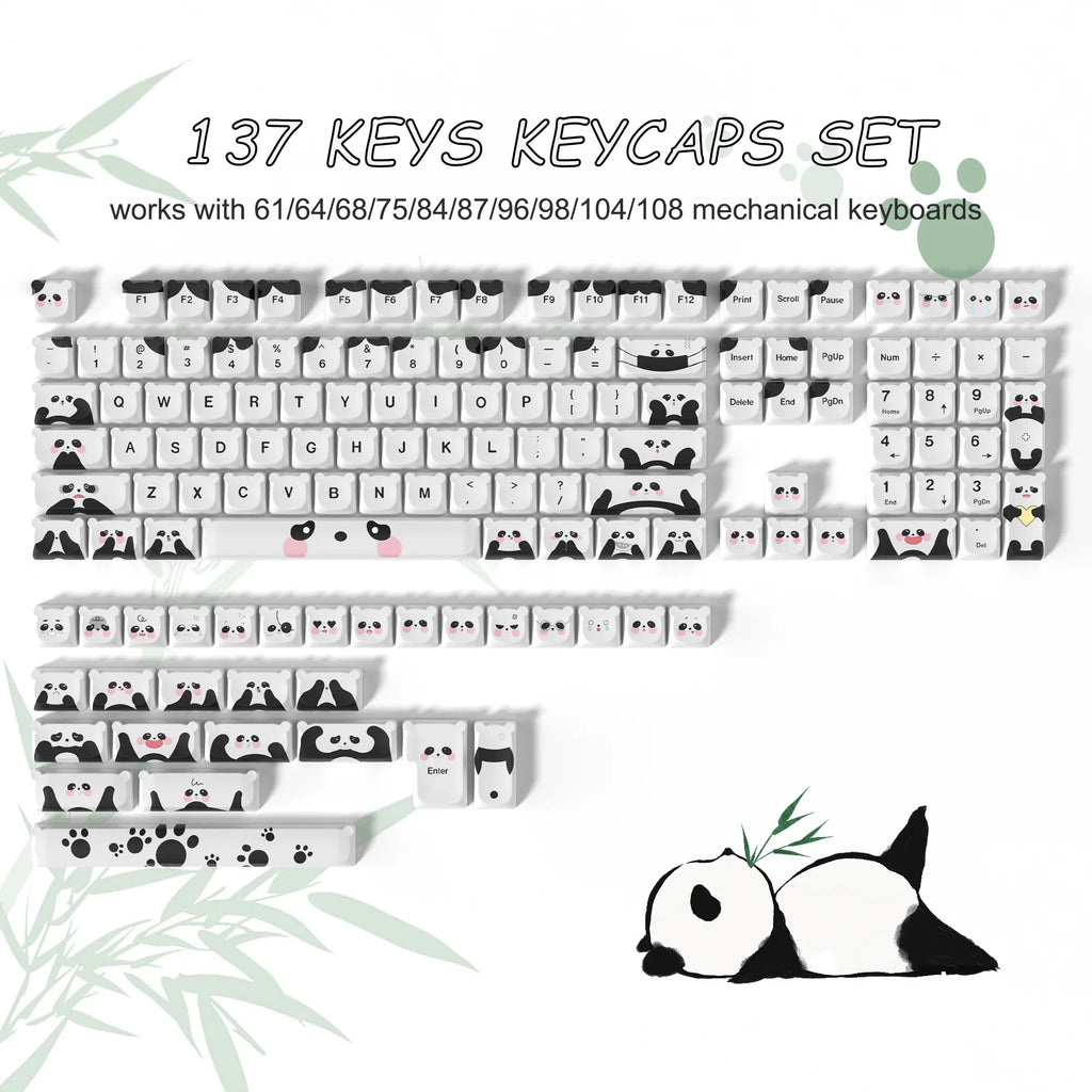 143 keys Coffee Cat  PBT Keycap 5 Sides DYE-SUB XDA Profile Customized Keycaps For Cherry MX Switch Gamer Mechanical Keyboards