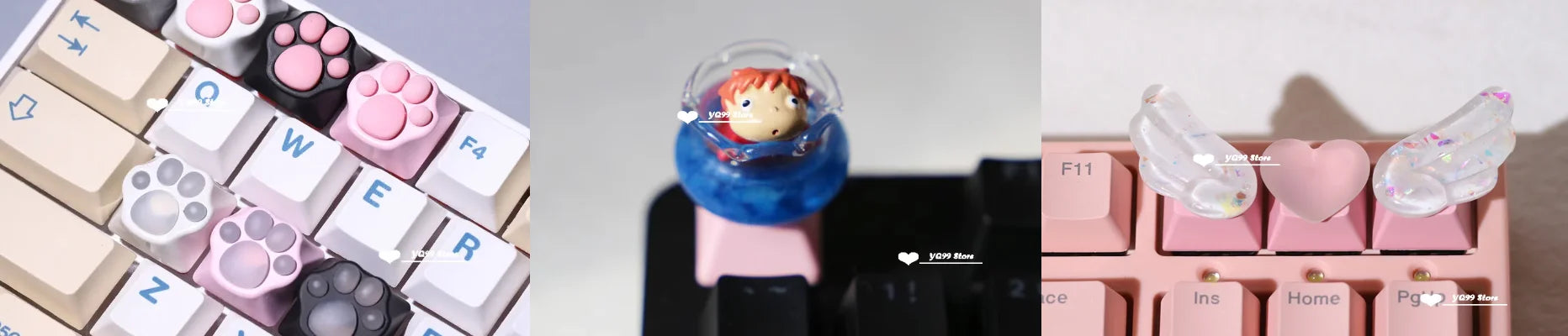 1 Piece Ice Rose/Polar Bear/Steampunk/Gear/Pond Fish/Koi/Stars Artisan Resin Keycaps ESC Mechanical Backlit Keyboard RGB Keycap