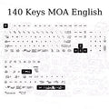 Naught Cat Black White Keycap 140 Keys MOA Profile PBT Keycaps Dye Sublimation for MX Switch Gaming Mechanical Keyboard Keycap