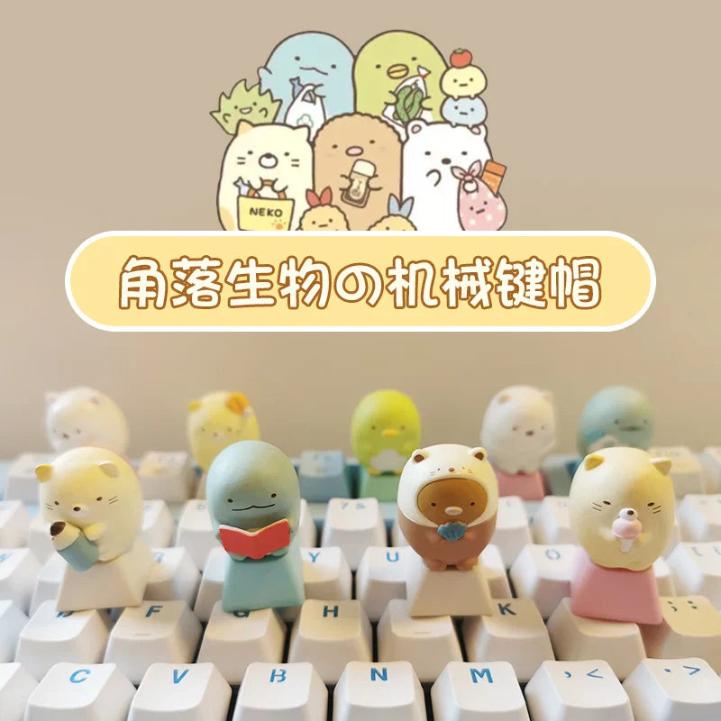 Animal Series Cute Keycap Diy Customized MX Switch Resin ESC Point Keycaps  Mechanical Keyboard Artisan Key Caps Girls Favorites