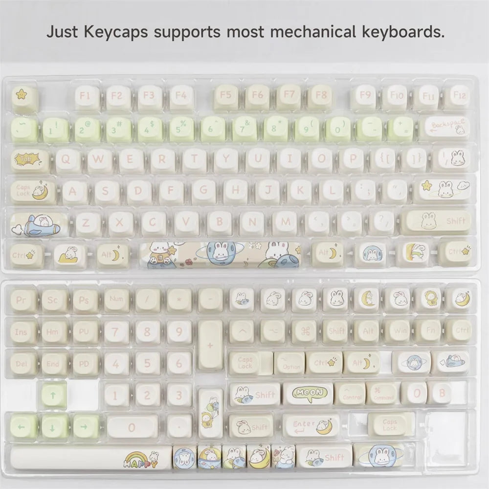 142 Keys MOA Profile Cartoon Theme Keycaps Thermal Five-side Dye-Sublimation Customized Key Caps Kit for Mechanical Keyboard