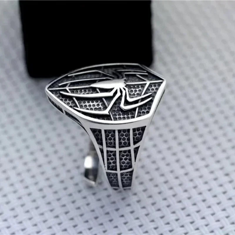 Punk Trend Spider Insect Open Adjustable Ring Men Street Hip Hop Fashion Cool Jewelry Boy Gift