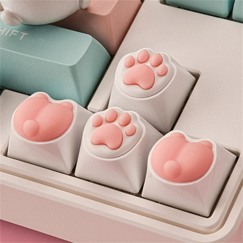 3D Soft Keycap Soft Silicone Cat Paw Shape for MX Structure Mechanical Keyboards