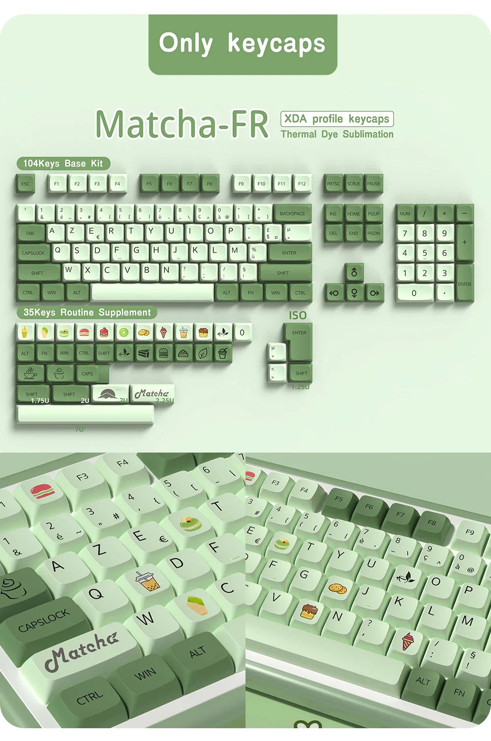 XDA Profile PBT keycaps Spanish Korean French German Portuguese Russian Japanese keycap For Cherry MX Mechanical Keyboard