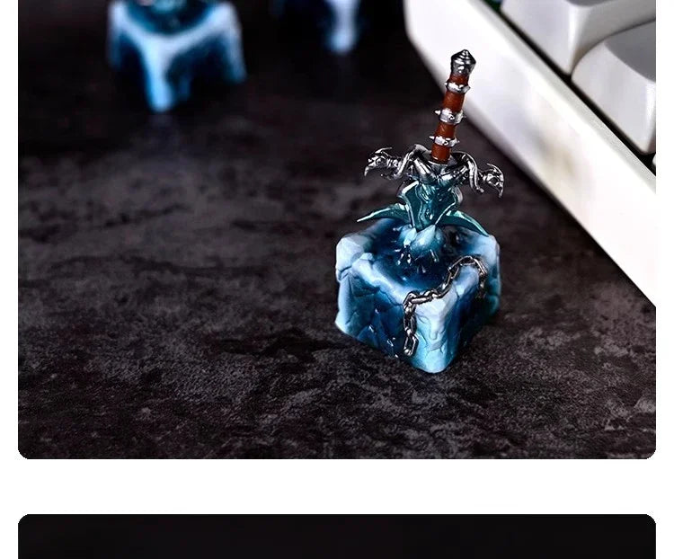 World of Warcraft Frostmourne Key Cap 3D Resin Keyboard Caps Custom MX Switch Handmade Anime Key Caps Mechanical Keyboard Gift
