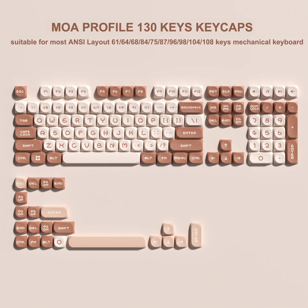 143 Keys Pink Cherry MOA Profile PBT Keycaps Customs Dye Sub Key caps for 61/87/104 Cherry MX Switch Gaming Mechanical Keyboard