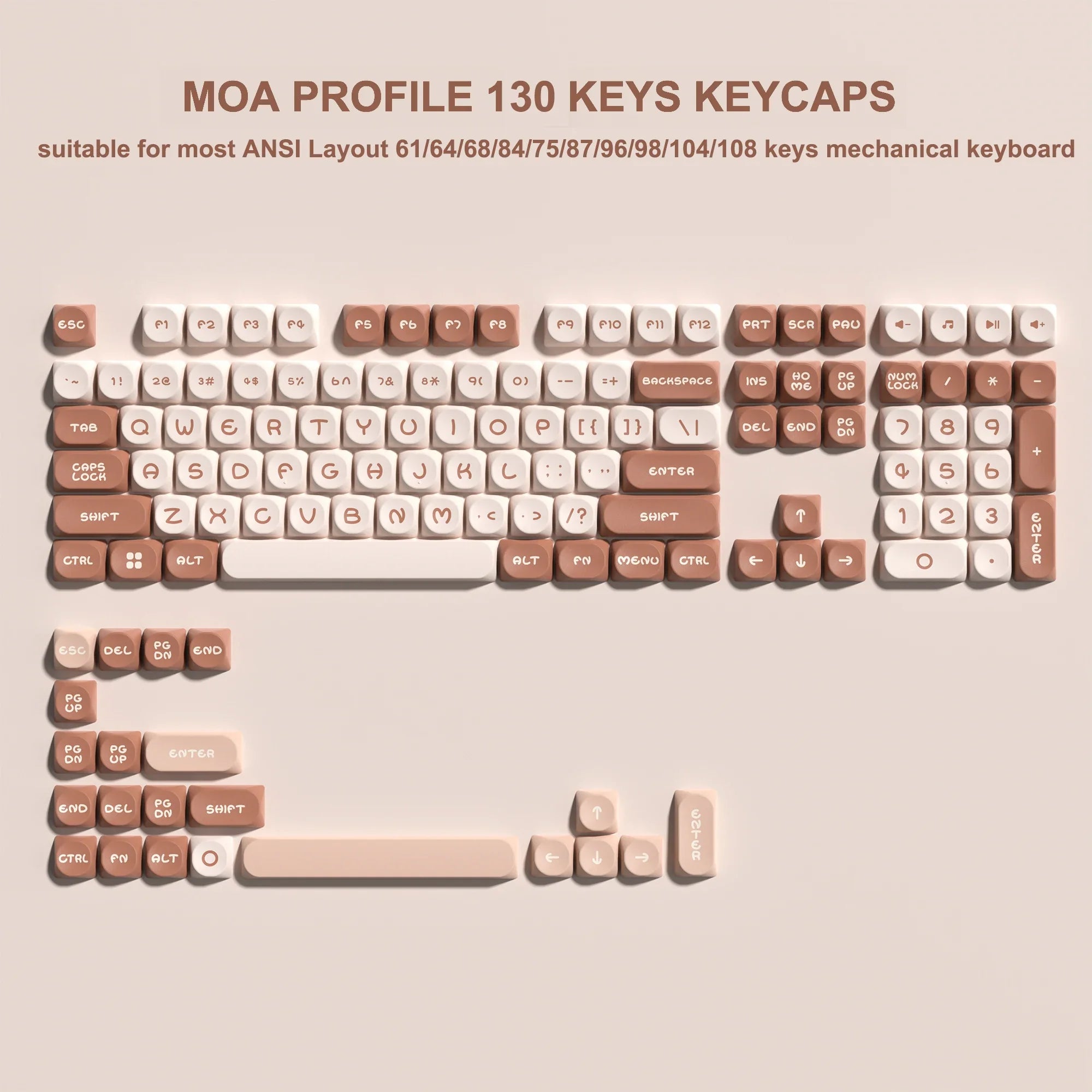 143 Keys Pink Cherry MOA Profile PBT Keycaps Customs Dye Sub Key caps for 61/87/104 Cherry MX Switch Gaming Mechanical Keyboard