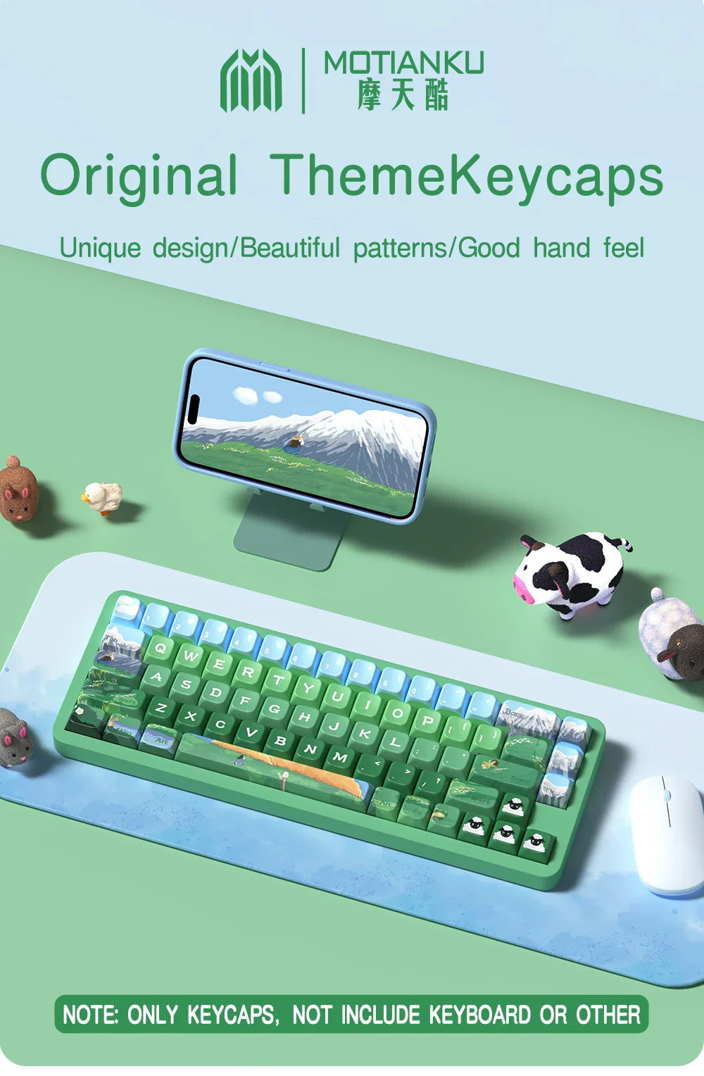 138/158 keys Original Theme Keycaps MDA Profile cute Anime PBT Keycap custom For Mechanical Keyboard with iso layout