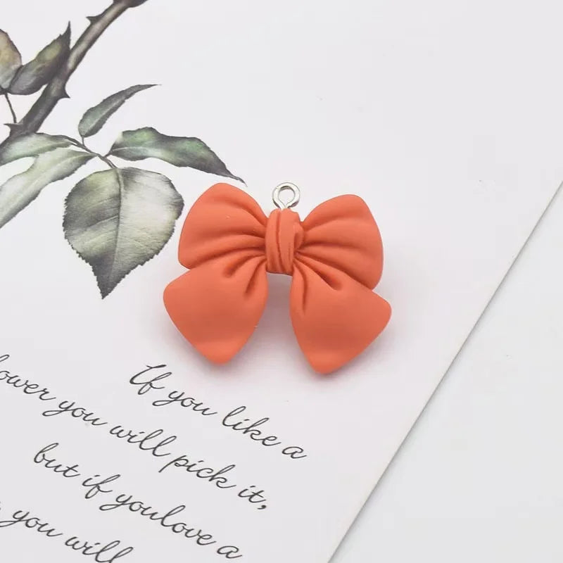 20*15MM Cute 3D Bow-knot Resin Charms DIY Craft Decoration Jewelry  Finding  For  Making Earring Accessory Handmade
