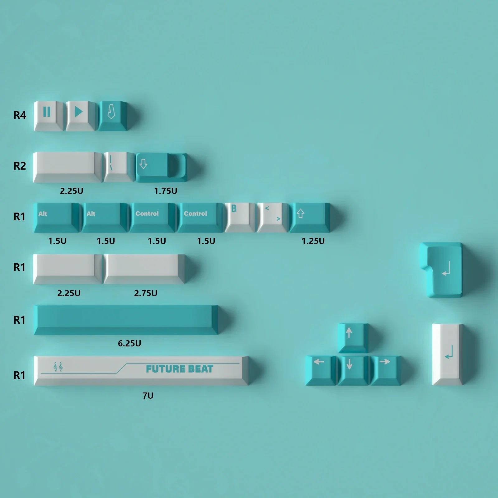 129 Key GMK MIKU Initial Sound Keycaps PBT Dye Subbed Key Caps Cherry Profile Keycap With 2.25U 2.75U 3U 7U Spacebar ISO Enter