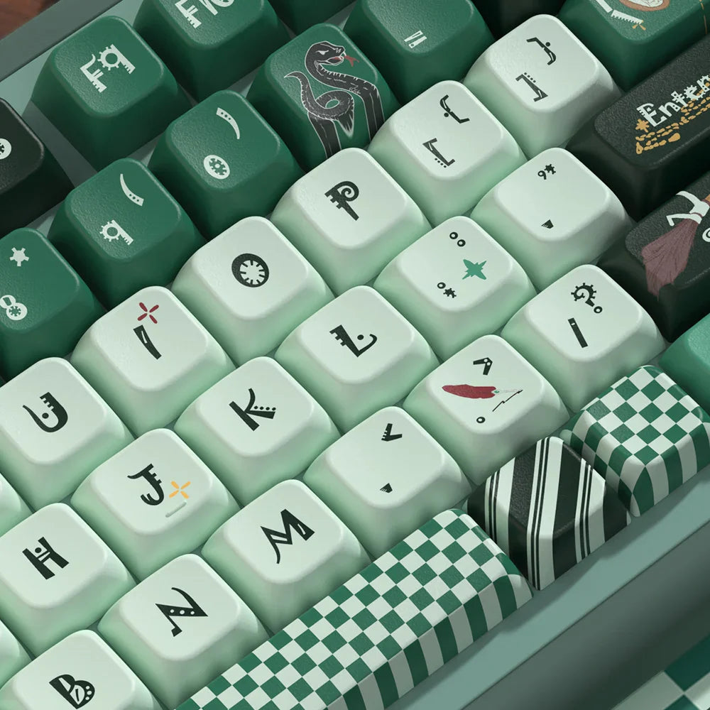 SLYTHERIN Theme Keycaps Cherry/MDA Profile Personalized Cartoon Keycap For Mechanical Keyboard with 7U and ISO key cap