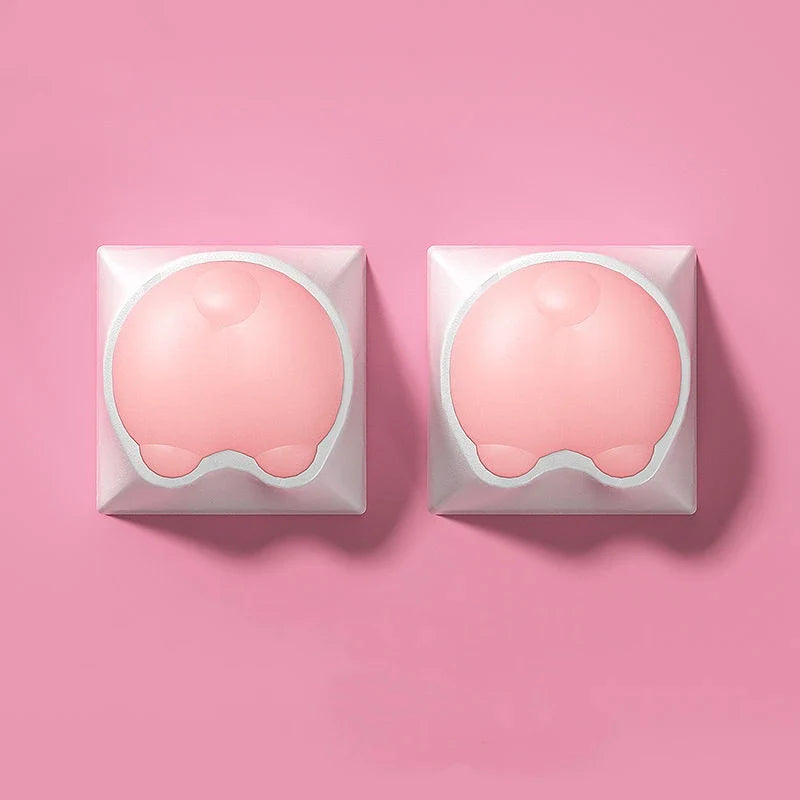 ZIFRIEND 4Pcs Cute Cat Paw Keycaps for Mechanical Keyboard Cherry MX Switch DIY Custom Silicone Key Cap Artisan Pink Color