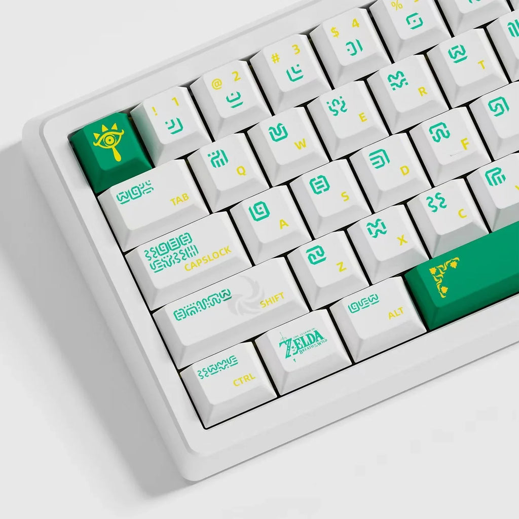 125 Keys/set Sheikah Keycaps PBT Dye Lightproof Key Caps Cherry Profile 68 75 87 98 Layout Custom Keyboard Keycap For Zelda Game