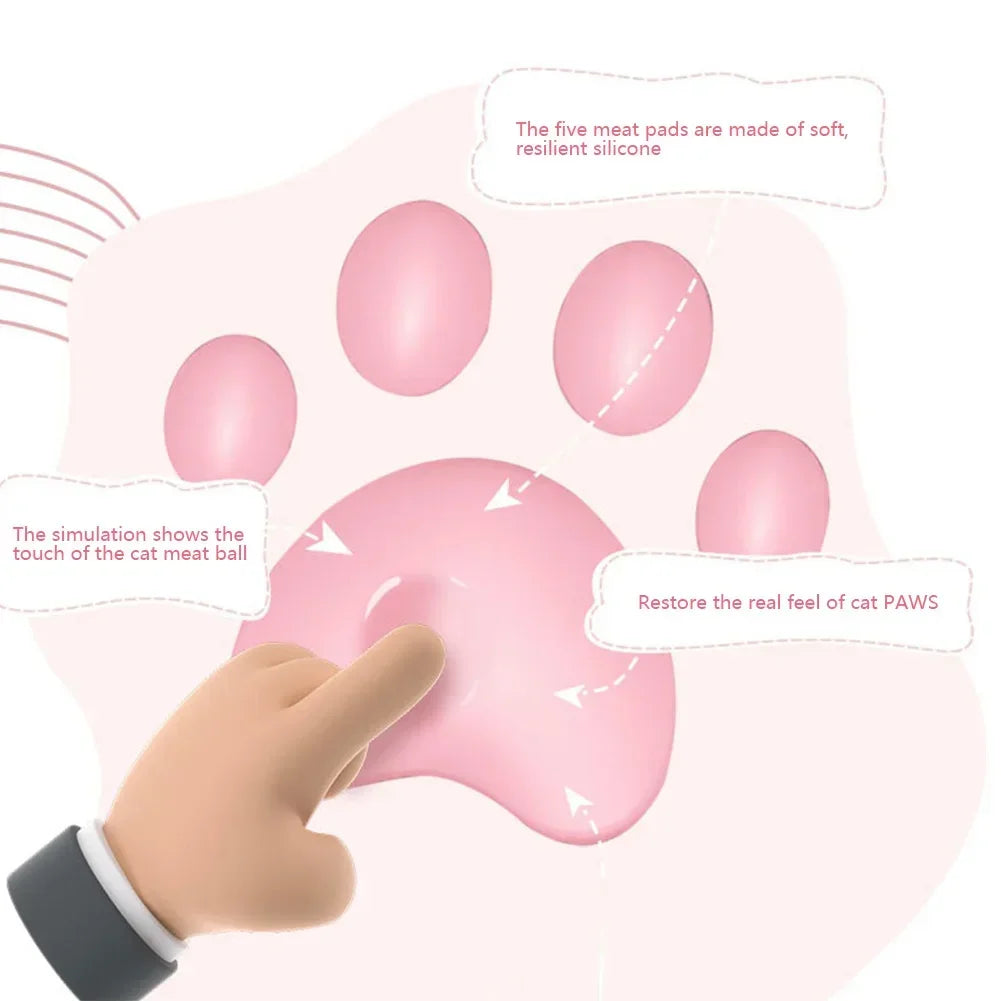 4Pcs Pink Color 3D Cute Cat Paw Keycaps For Mechanical Keyboard Cherry MX Switch DIY Custom Key Cap Soft Silicone Keycup Artisan