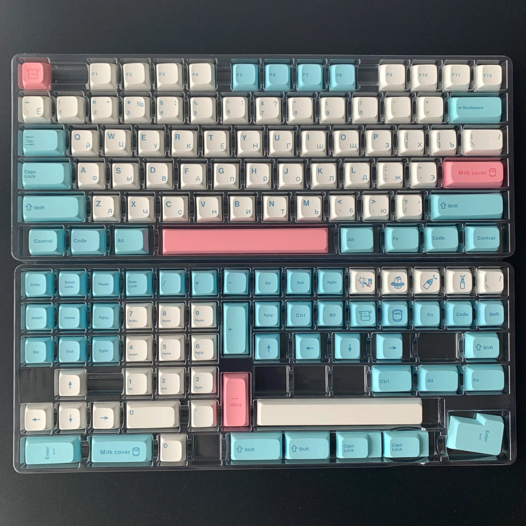 MAIMOOO Russian/English PBT Keycap DYE-SUB XDA Profile Personalized Milk Cover keycaps For Cherry MX Switch Mechanical Keyboard