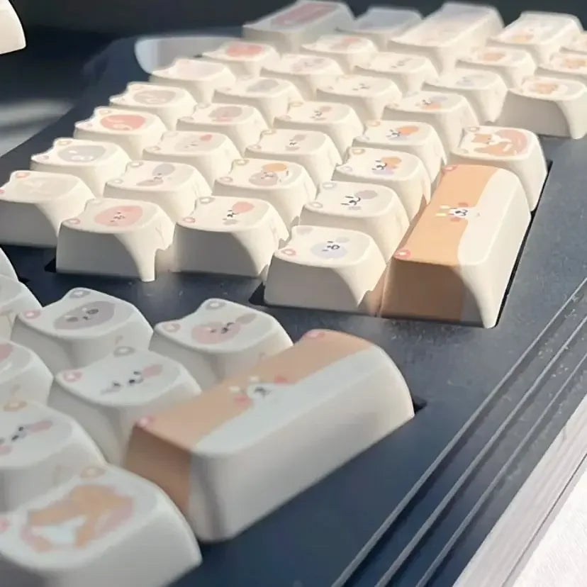 142 Keys Cat Dog keycaps Customized Gift Cute New MAO Keycaps Square Thermal Sublimation Mechanical Keyboard caps for Alice